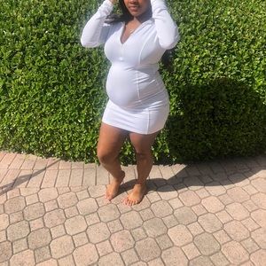 White body con dress